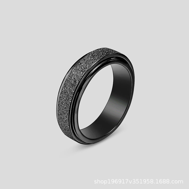 Wholesale Rotatable Titanium Steel Frosted Stainless Steel Rings Multi-color Couple Rings